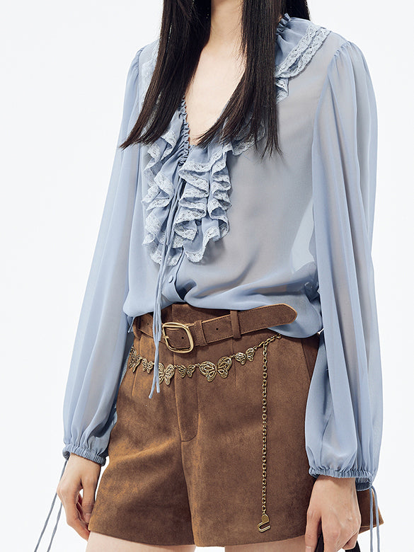 Frill Chiffon Blouse