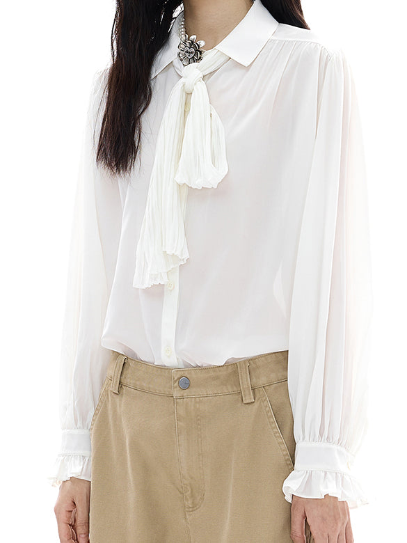 Bow-tie Gather Blouse