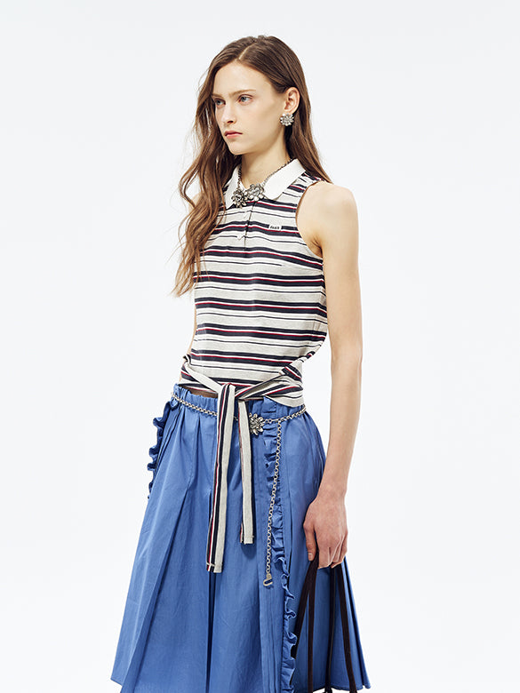 Sleeveless Polo Top