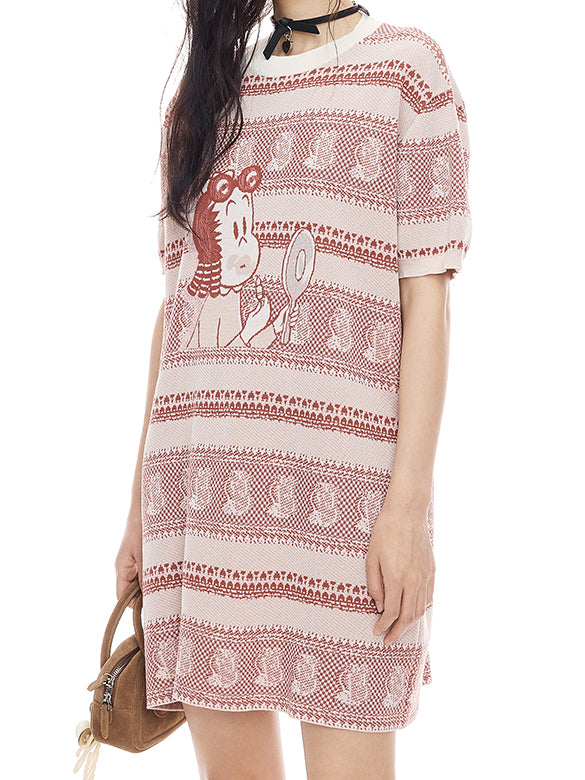 Sequins & Embroidery Knit Dress