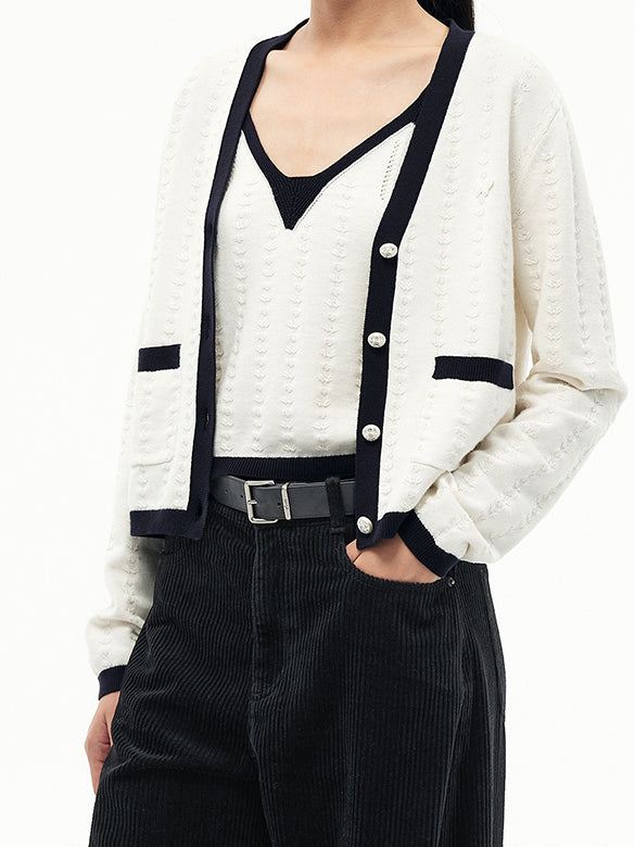 Piping Ensemble Knit Top