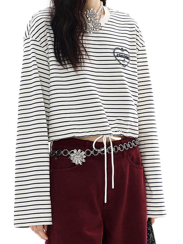 Waist Code Stripe Top