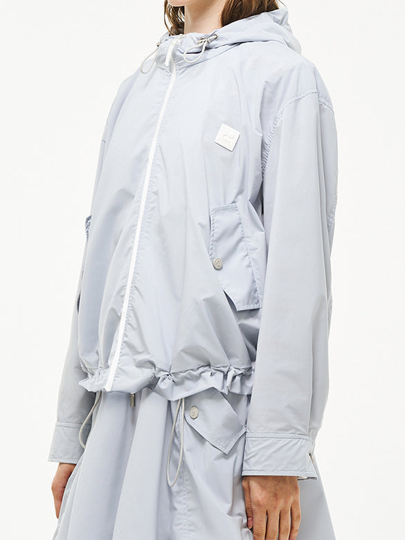 Sporty Hoodie Zipper Blouson