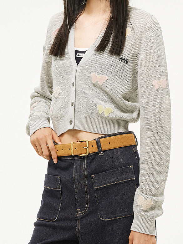 Butterfly Embroidery Knit Cardigan
