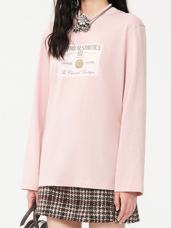 Printed Beads Long Sleeves T-shirt