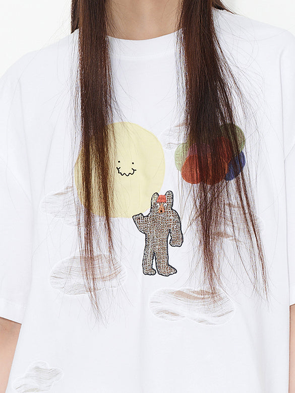 Euan Roberts Collaboration Printed Embroidery T-shirt