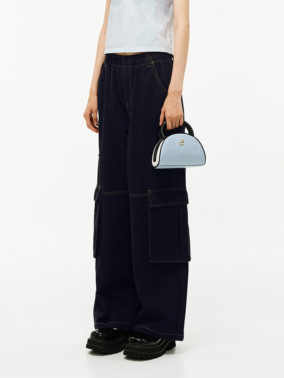 Rigid Denim Cargo Pants