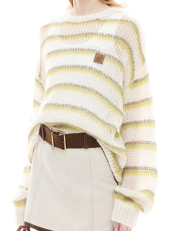 Mohair Stripe Knit Top