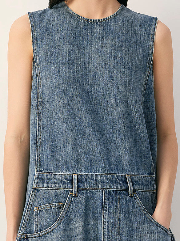 Sleeveless Denim Dress