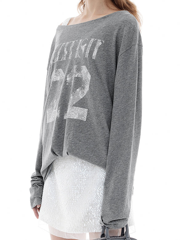 Back-side Design Long Sleeves T-shirt