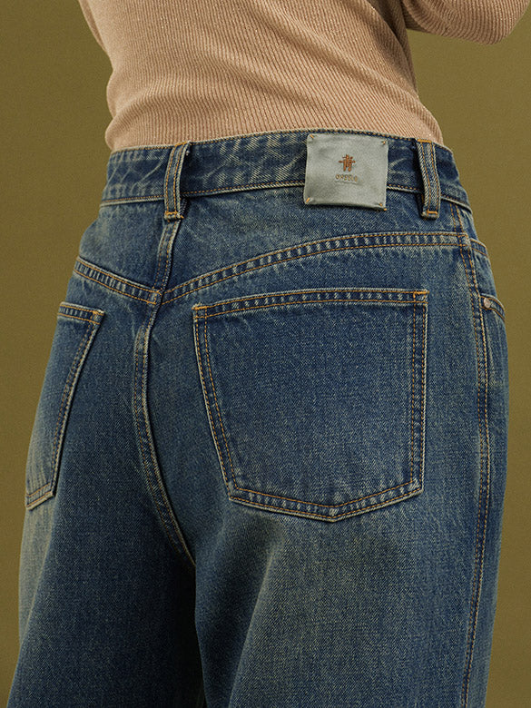 Hem Switch Flare Denim Pants
