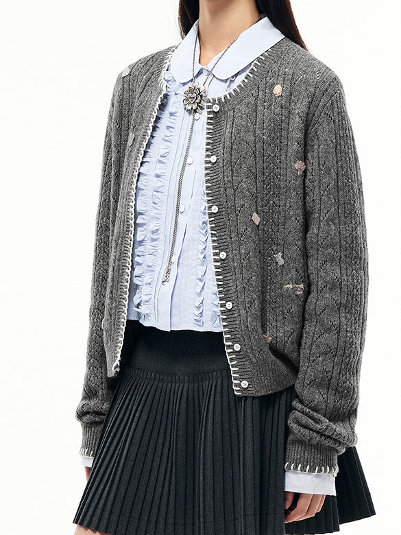 Embroidery Design Knit Cardigan