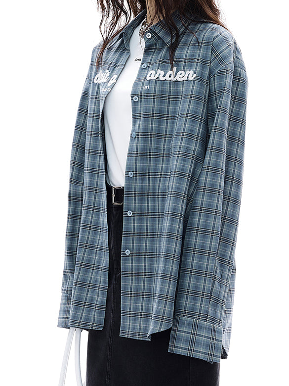 Embroidery Plaid Shirt