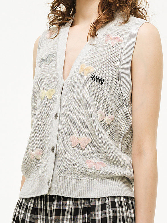 Butterfly Embroidery Knit Vest