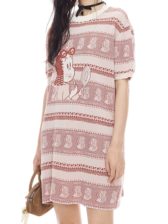 Sequins & Embroidery Knit Dress