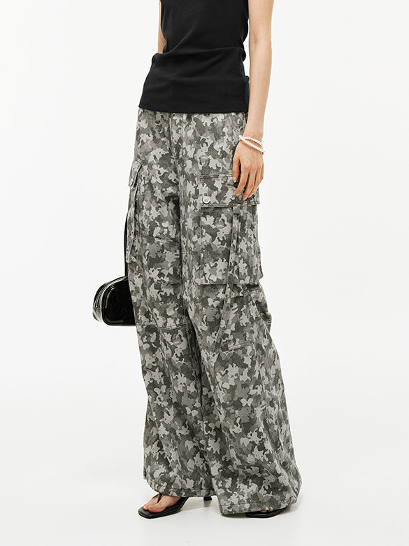 Camouflage Denim Cargo Pants