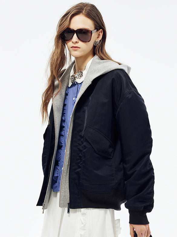 Sweat Hoodie Combination Blouson
