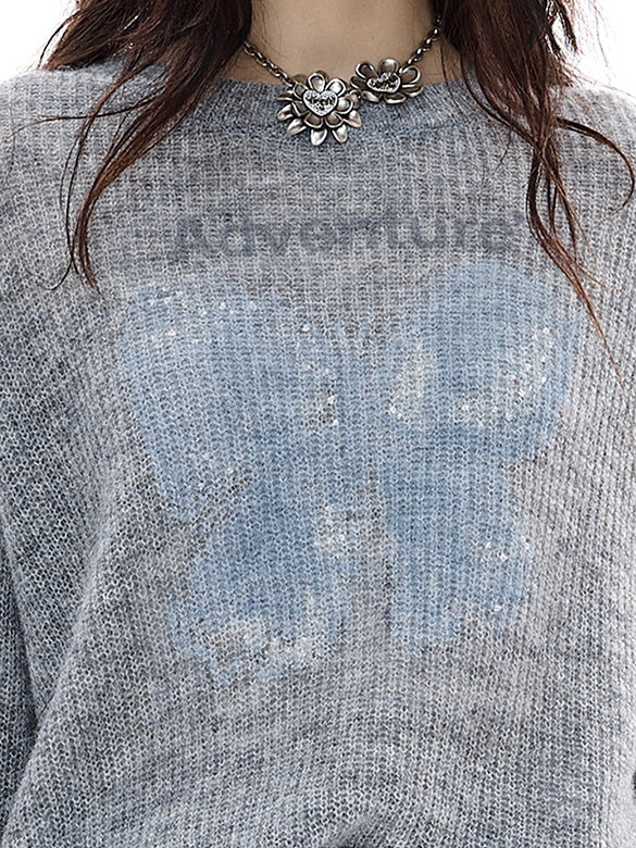 Butterfly Design Beads Knit