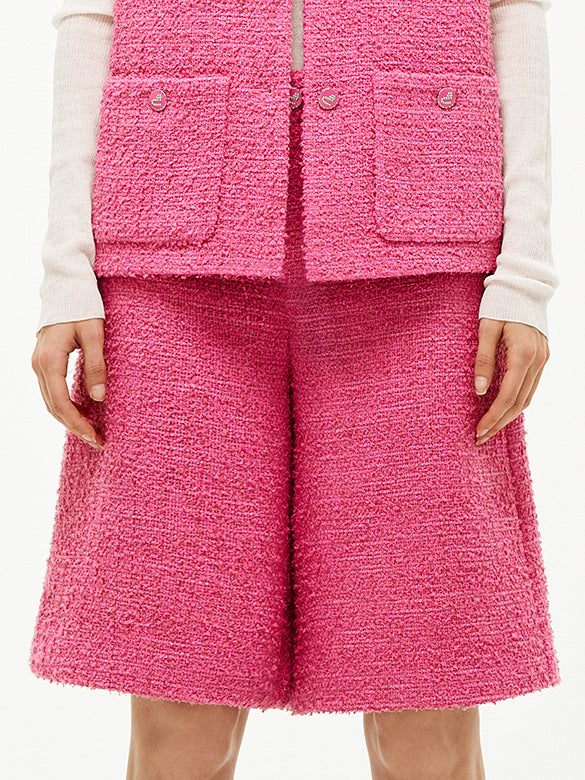 Pink Tweed Short Pants