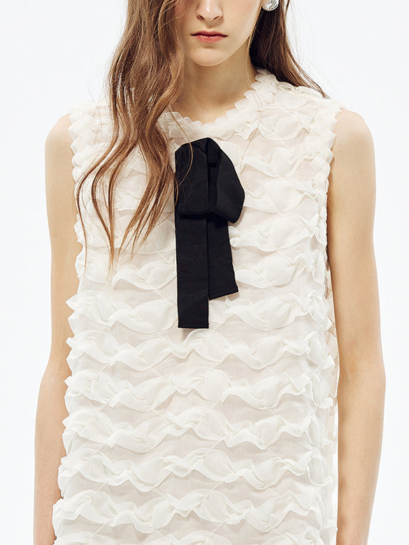 Bi-color Tie Sleeveless Dress
