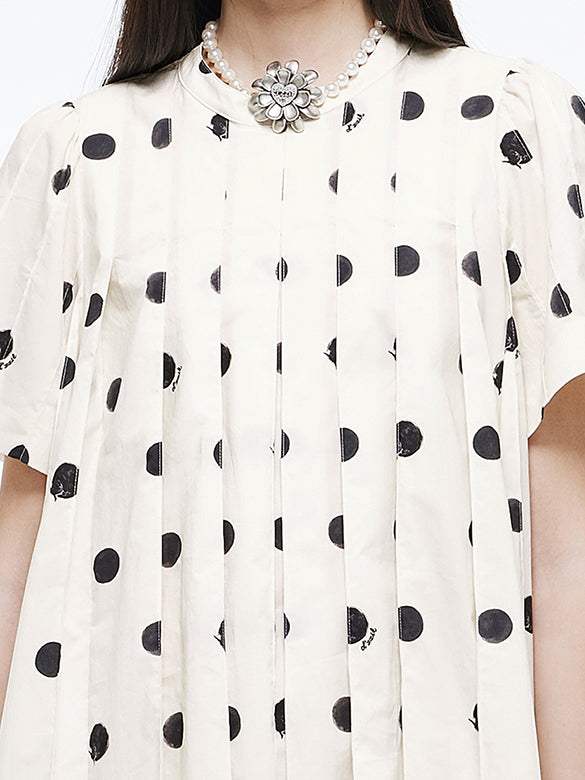 Polka Dot Pleats Dress