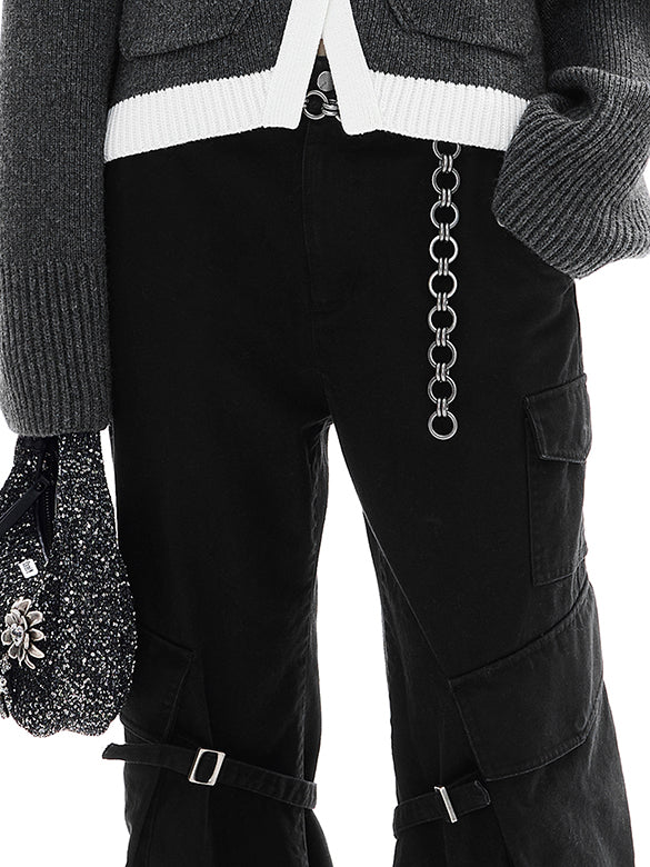 Strap Design Cargo Pants