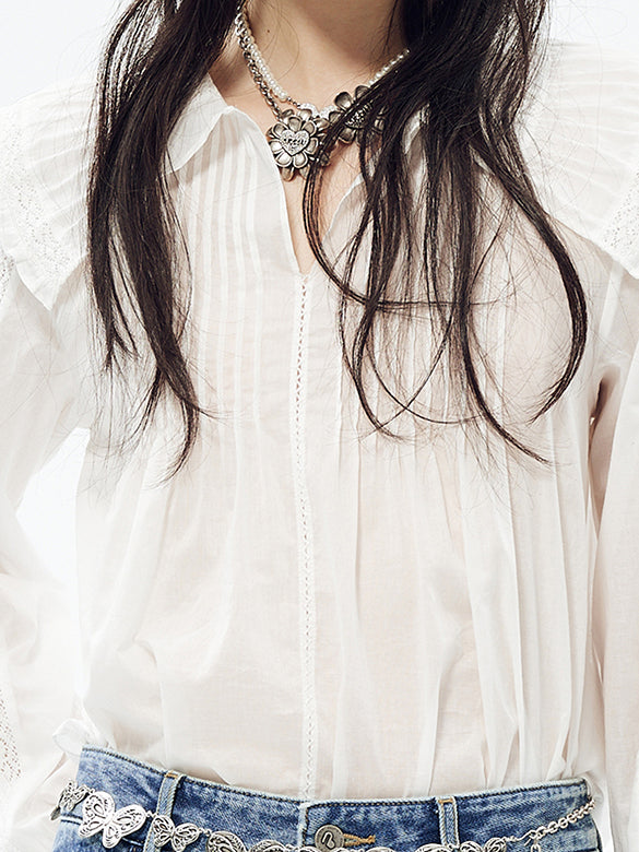 Big Frill Collar Blouse