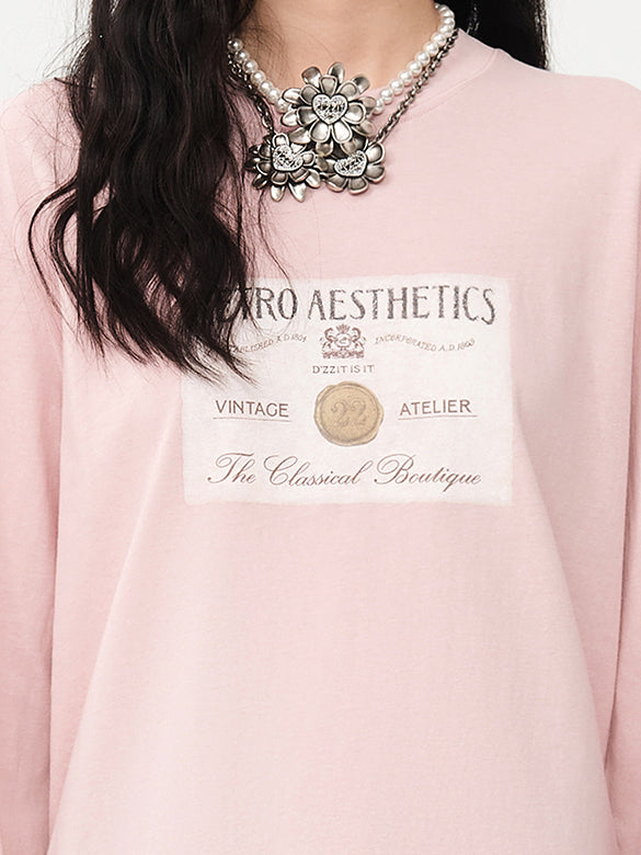 Printed Beads Long Sleeves T-shirt