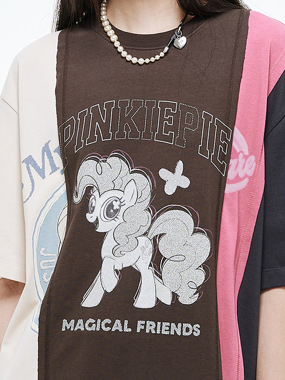 Bi-color Switch Design T-shirt