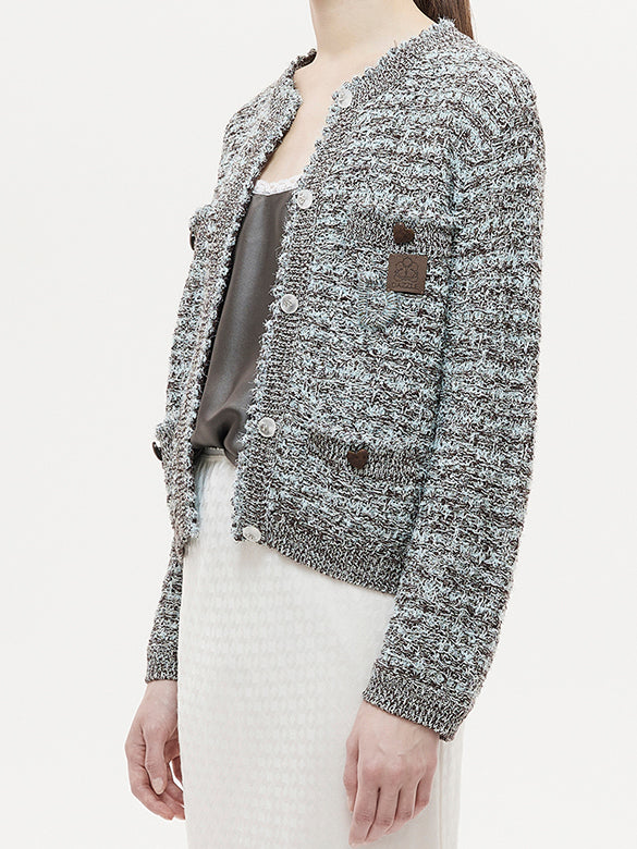 Marbled Color Knit Cardigan