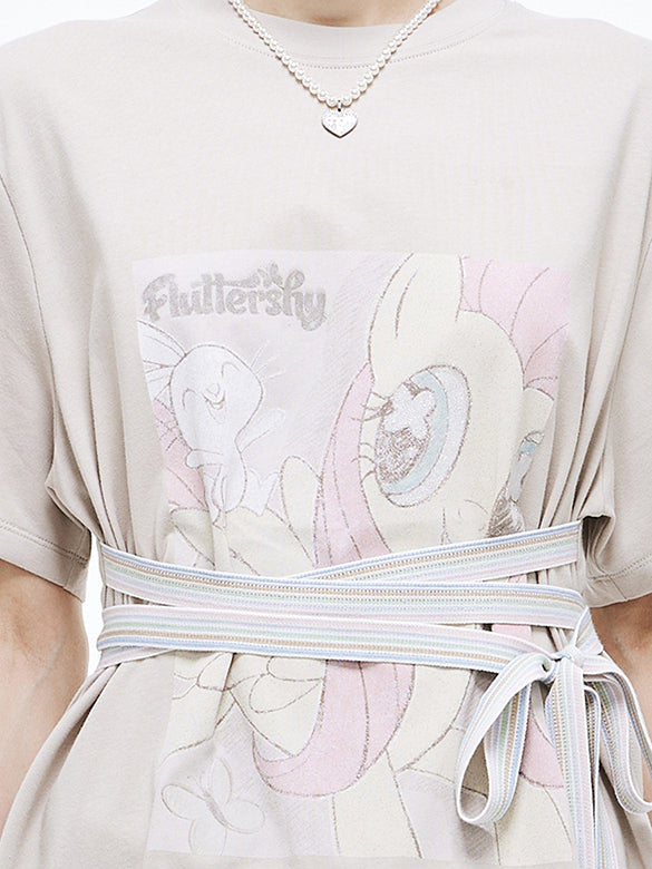Ribbon Code Printed T-shirt