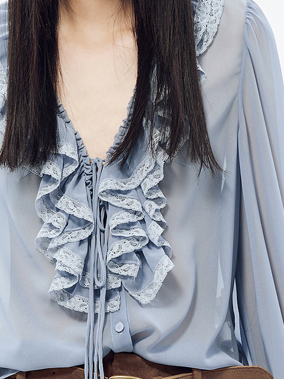 Frill Chiffon Blouse