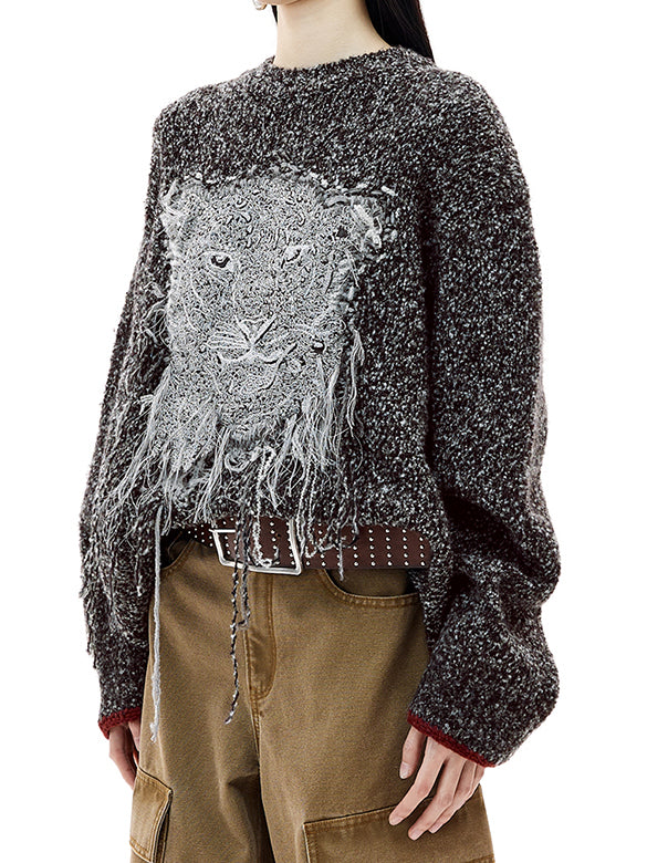 Animal Embroidery Knit