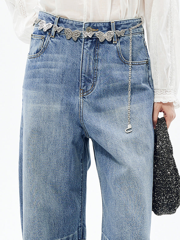 Bi-color Switch Denim Pants