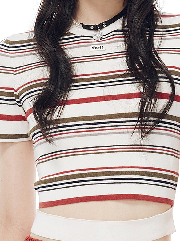 Retro Color Stripe Knit