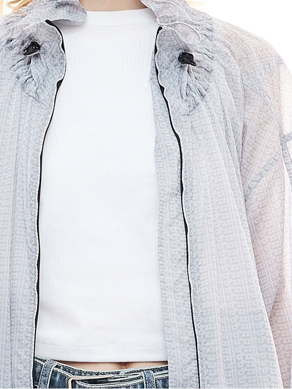 Monogram Pattern Sheer Blouson