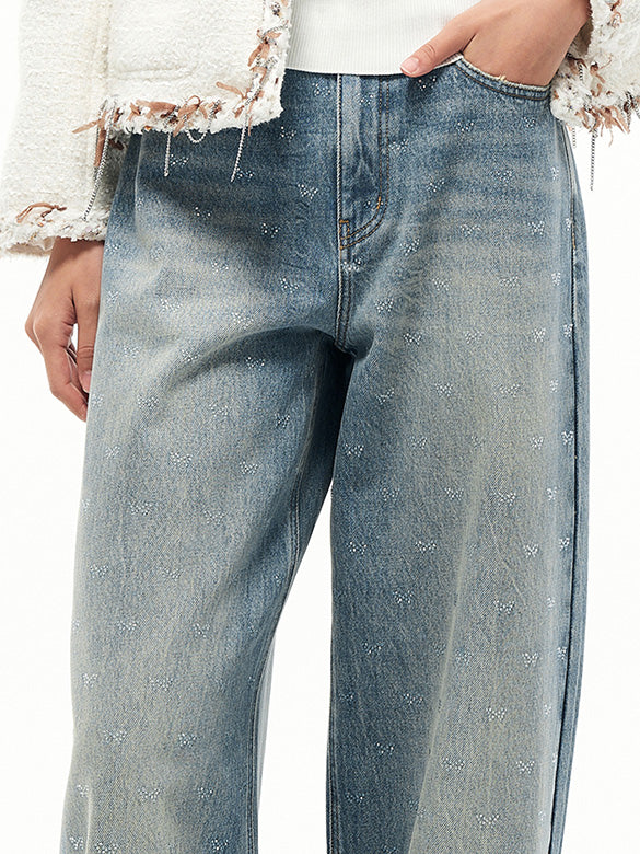Beads Design Denim Pants