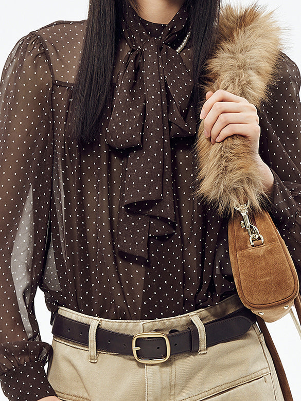 Dot Bow-tie Blouse