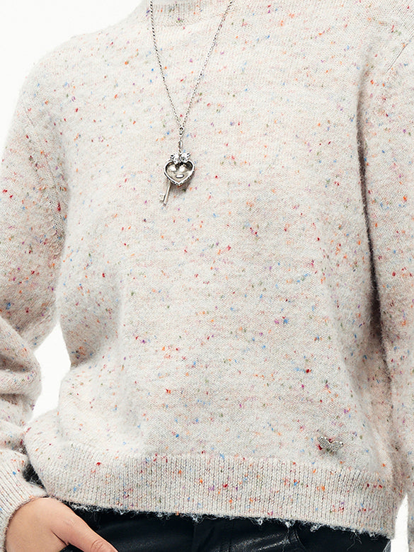 Double Collar Mix Knit Top