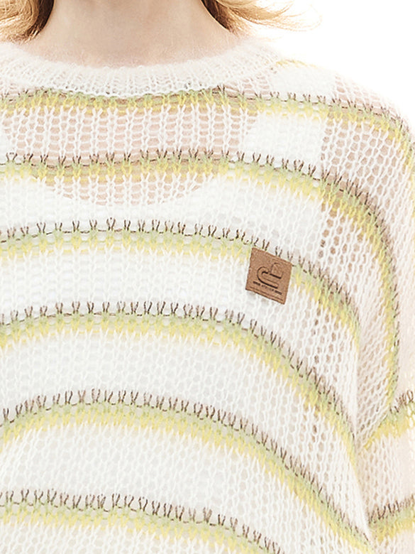 Mohair Stripe Knit Top