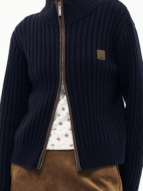 Piping Zipper Knit