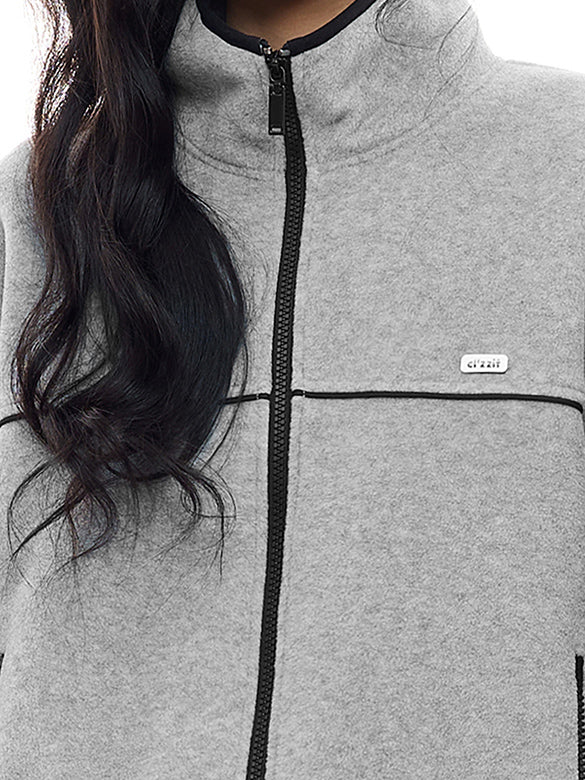 Bi-color Line Zipper Fleece Outer