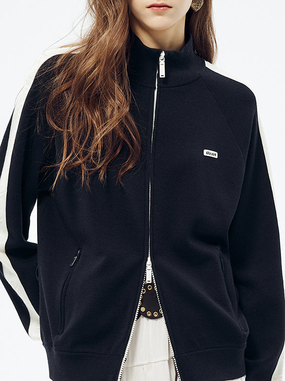 Line Zipper Knit Cardigan