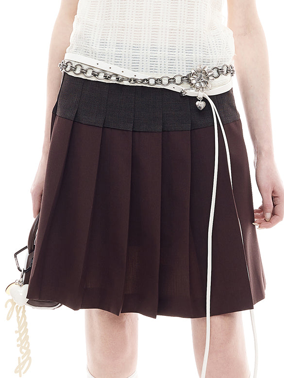 Plaid Pleats Skirt