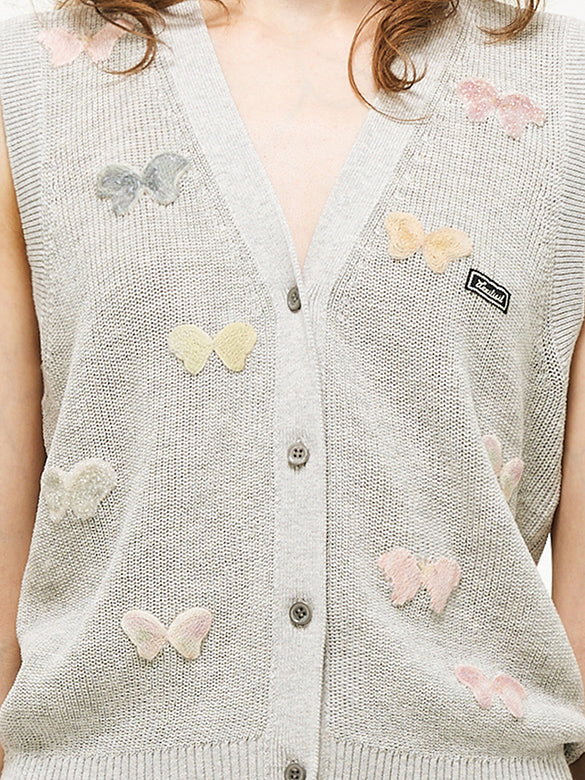 Butterfly Embroidery Knit Vest