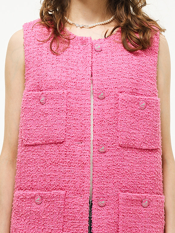 Pink Tweed Vest