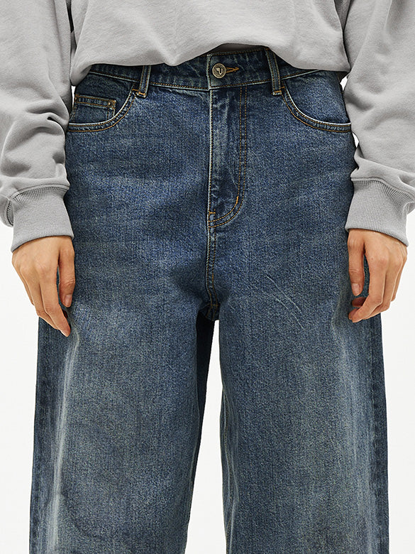 Printed Denim Pants