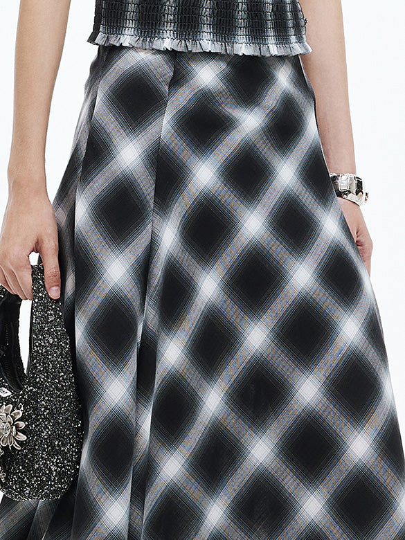 Plaid Flare Skirt