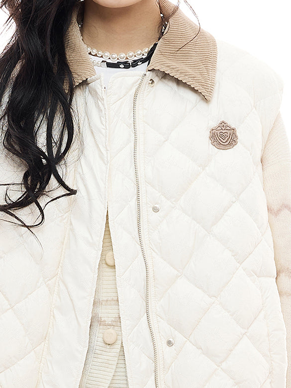 Corduroy Collar Monogram Down Vest