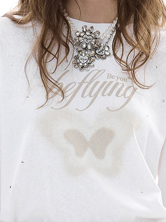 Butterfly Design Long Sleeves T-shirt